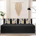 Little Smile 6X6 size for 4 Person- Moshi Fabric Washable Cover 4 Seater Double Foam Fold Out Sofa Cum Bed