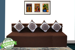little smile 6x6 size for 4 seater- jute fabric washable cover 4 seater double foam fold out sofa cum bed