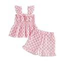 Little Toddler Kids Girl Clothes Set 1-8 Years Summer Outfits Solid Color Tank Tops &amp; Shorts