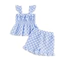 Little Toddler Kids Girl Clothes Set 1-8 Years Summer Outfits Solid Color Tank Tops &amp; Shorts