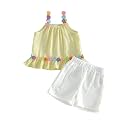 Little Toddler Kids Girl Clothes Set 1-8 Years Summer Outfits Solid Color Tank Tops & Shorts