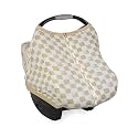 Little Unicorn Baby Car Seat Canopy | Soft &amp; Breathable Muslin Fabric | Magnetic Closure Cover &amp; Universal Fit | for Protection &amp; Privacy | Nursing Cover (Adobe Checker)