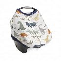 Little Unicorn Baby Car Seat Canopy | Soft &amp; Breathable Muslin Fabric | Magnetic Closure Cover &amp; Universal Fit | for Protection &amp; Privacy | Nursing Cover (Dino Friends)
