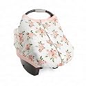 Little Unicorn Baby Car Seat Canopy | Soft &amp; Breathable Muslin Fabric | Magnetic Closure Cover &amp; Universal Fit | for Protection &amp; Privacy | Nursing Cover (Watercolor Roses)