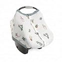 Little Unicorn Baby Car Seat Canopy | Soft &amp; Breathable Muslin Fabric | Magnetic Closure Cover &amp; Universal Fit | for Protection &amp; Privacy | Nursing Cover (Prickle Pots)