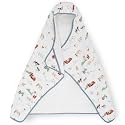 Little Unicorn Hooded Bath Towel | Absorbent Cotton &amp; Terry Blend | Larger Size for Baby &amp; Toddlers, 1-6 Years (Farmyard)