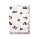 Little Unicorn Newborn Receiving Quilt | Ultra- Soft, Multi-Layered Muslin Fabric | Gift for Newborns &amp; on-The-go (Bison)