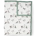 Little Unicorn Premium Quilted Throw | Super Soft, Multi-Layered Muslin XL Blanket| Great for Kids &amp; Families (Snow Day)