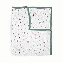 Little Unicorn Premium Quilted Throw | Super Soft, Multi-Layered Muslin XL Blanket| Great for Kids &amp; Families (Powder Party)