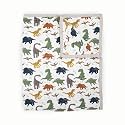 Little Unicorn Premium Quilted Throw | Super Soft, Multi-Layered Muslin XL Blanket| Great for Kids &amp; Families (Dino Friends)