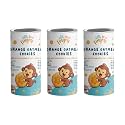 LITTLEFINGERS Organic Cookies with No refined sugar and preservatives For Kids - 150 grams | Suitable for 1 year + (Orange Oatmeal, Pack Of 3)