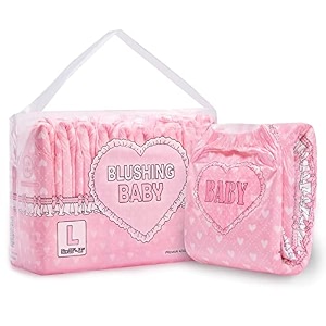 littleforbig adult printed diaper 10 pieces - blushing baby large 3634-4634