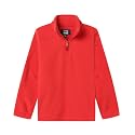 LittleSpring Kids Neutral Polar Fleece Jackets Quarter-Zip Pullover with Elastic Cuffs