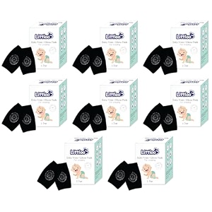 littloo baby knee socks amp crawling socks pack of 8 anti-slip knee amp elbow protector pads soft cotton elastic for cushion amp knee protection black