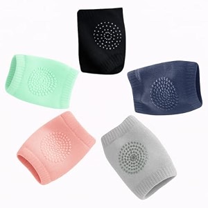 littloo baby knee socks amp crawling socks pack of 5 anti-slip knee amp elbow protector pads soft cotton elastic for cushion amp knee protection multicolor