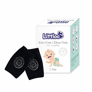 littloo baby knee socks amp crawling socks anti-slip knee amp elbow protector pads soft cotton elastic for cushion amp knee protection black