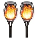LITVERSE Solar Torch Lights | 96 LED Flickering Flame |2200 mAh | 3 Modes | Auto On/Off | Waterproof Outdoor Landscape &amp; Wall Lighting for Garden, Patio, Yard, Balcony, Restaurant, Diwali | Pack of 2