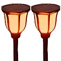 LITVERSE Solar Torch Light with Flickering Flame | 3 Modes | Solar Powered Waterproof LED Flame Lamp | Auto On/Off Outdoor Garden Light for Patio, Pathway, Yard | Black | Set of 1