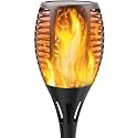 LITVERSE Solar Torch Light with Flickering Flame | 3 Modes | Solar Powered Waterproof LED Flame Lamp | Auto On/Off Outdoor Garden Light for Patio, Pathway, Yard | Black | Set of 1