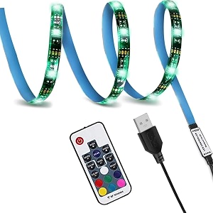 litverse usb powered led strip light tv backlight rgb led lights with rf17key remote tvpc background bias lighting for indoor diy decoration3 meter for 40-49 tv39s