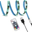 LITVERSE USB Powered LED Strip Light TV Backlight RGB Led Lights with RF 17 Key Remote TV/PC Background Bias Lighting for Indoor DIY Decoration(1 Meter for TV's Up to 24")