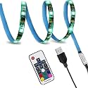 LITVERSE USB Powered LED Strip Light TV Backlight RGB Led Lights with RF 17Key Remote TV/PC Background Bias Lighting for Indoor DIY Decoration(2 Meter for 32-40" TV's)
