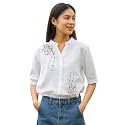 LITZO Shirts for Women - Korean Style Long Sleeve Button Down | Regular Fit Western Latest Stylish Office Wear Tops Women (NO-98-101)