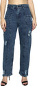 Live Ok Women Straight Fit High Rise Dark Blue Jeans