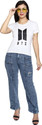 Live Ok Women Straight Fit High Rise Light Blue Jeans