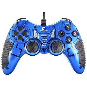 live tech turbo double vibration game pad blue