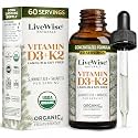 Live Wise Naturals Vegan D3 K2 Vitamin Drops 5000 IU, 90 MCG (MK-7)