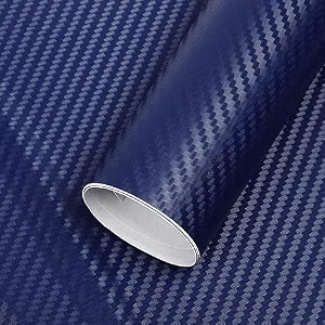 carbon fiber wrap vinyl film car interior wrap stickers car wrap vinyl roll with air release wrap sticker decal sheet self adhesive bubble free 12 x 48 inch 3d navy blue carbon