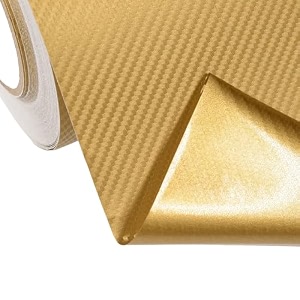 carbon fiber wrap vinyl film car interior wrap stickers car wrap vinyl roll with air release wrap sticker decal sheet self adhesive bubble free 24 x 200 inch 3d gold carbon