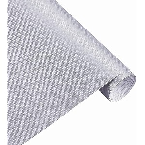 carbon fiber wrap vinyl film car interior wrap stickers car wrap vinyl roll with air release wrap sticker decal sheet self adhesive bubble free 24 x 65 inch 3d light grey carbon