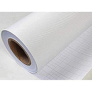 carbon fiber wrap vinyl film car interior wrap stickers car wrap vinyl roll with air release wrap sticker decal sheet self adhesive bubble free 12 x 100 inch 3d white carbon