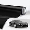 Matte Contact Paper Decorative Self Adhesive Wall Paper Roll Peel and Stick Wallpaper for Cabinets Shelf Drawer Liners Furniture Removable Wall Sticker (24 X 150 Inch, Black Matte)