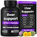 Liver Support Supplement with Milk Thistle Extract (80% Silymarin), Dandelion, Artichoke, Choline, Turmeric & Beet Root – 27-in-1 Liver Health Formula, 60 Vegan Capsules