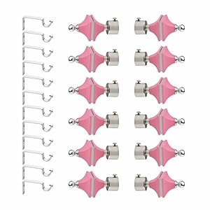 stainless steel amp abs curtain bracket parda holder with support 1 inch rod pocket finials designer door and window rod support fittings curtain rod holder pair of 6  pink 