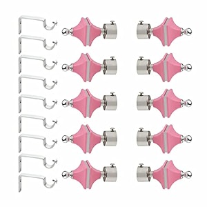 livesup stainless steel amp abs curtain bracket parda holder with support 1 inch rod pocket finials designer door and window rod support fittings curtain rod holder pair of 5  pink 
