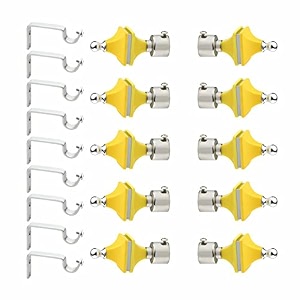 stainless steel amp abs curtain bracket parda holder with support 1 inch rod pocket finials designer door and window rod support fittings curtain rod holder pair of 5  yellow 