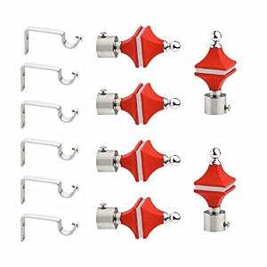 stainless steel amp abs curtain bracket parda holder with support 1 inch rod pocket finials designer door and window rod support fittings curtain rod holder pair of 3  red 