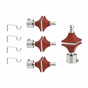 stainless steel amp abs curtain bracket parda holder with support 1 inch rod pocket finials designer door and window rod support fittings curtain rod holder pair of 2  maroon 