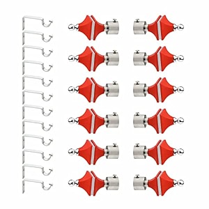 stainless steel amp abs curtain bracket parda holder with support 1 inch rod pocket finials designer door and window rod support fittings curtain rod holder pair of 6  red 