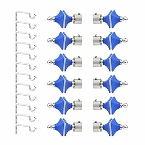 livesup stainless steel amp abs curtain bracket parda holder with support 1 inch rod pocket finials designer door and window rod support fittings curtain rod holder pair of 6  blue 