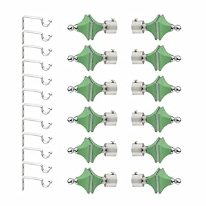 livesup stainless steel amp abs curtain bracket parda holder with support 1 inch rod pocket finials designer door and window rod support fittings curtain rod holder pair of 6  green 