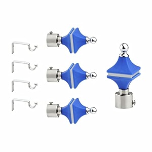 stainless steel amp abs curtain bracket parda holder with support 1 inch rod pocket finials designer door and window rod support fittings curtain rod holder pair of 2  blue 