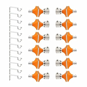 stainless steel amp abs curtain bracket parda holder with support 1 inch rod pocket finials designer door and window rod support fittings curtain rod holder pair of 6  orange 