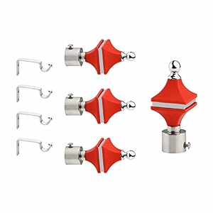 livesup stainless steel amp abs curtain bracket parda holder with support 1 inch rod pocket finials designer door and window rod support fittings curtain rod holder pair of 2  red 