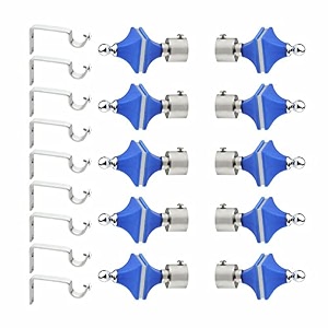 livesup stainless steel amp abs curtain bracket parda holder with support 1 inch rod pocket finials designer door and window rod support fittings curtain rod holder pair of 5  blue 
