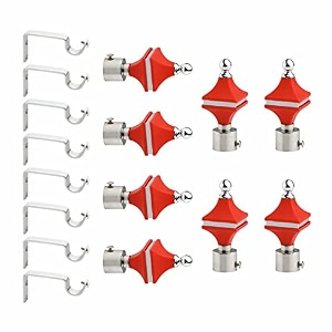 livesup stainless steel amp abs curtain bracket parda holder with support 1 inch rod pocket finials designer door and window rod support fittings curtain rod holder pair of 4  red